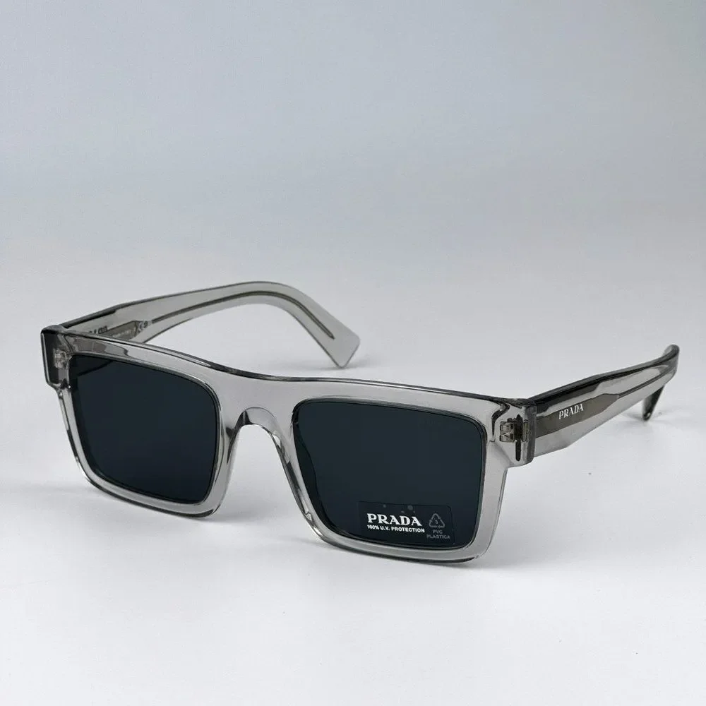 NEW Prada PR19WS U4309T  Crystal Grey Dark Grey Square Unisex Sunglasses